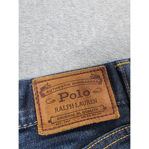 Polo Ralph Lauren Jeans Mens 36 34x32 Slim Straight Varick Distressed Honeycomb - Picture 15 of 16